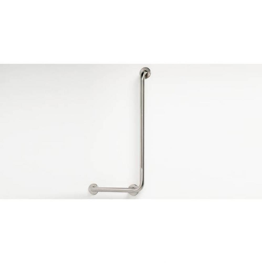 Grab Bar Shower Vertical Left 16X32''/40X80 90 Degrees Satin Ss