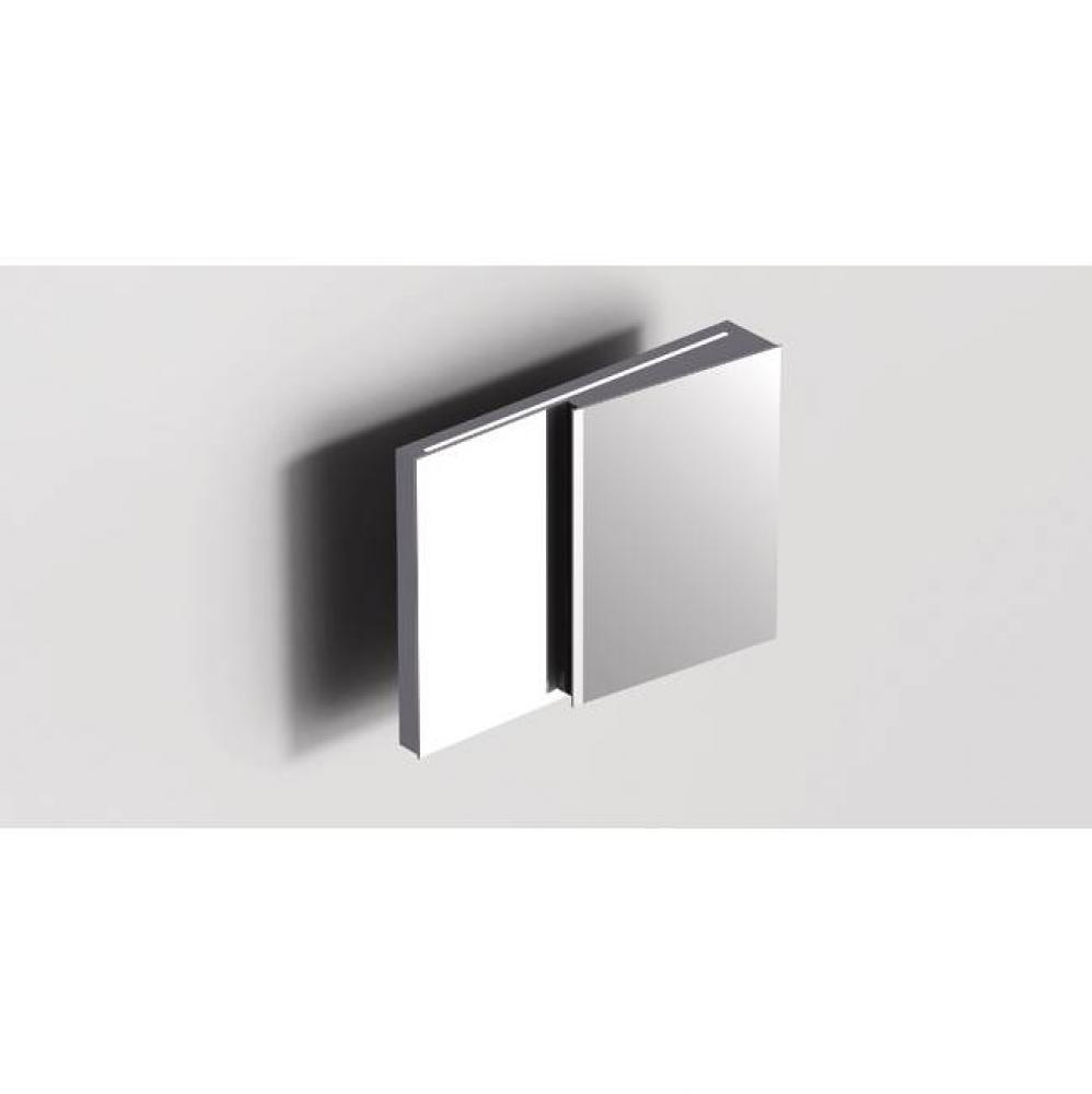 Mirror Cabinet Fractal 28X35''(70X90cm) Metal Platino