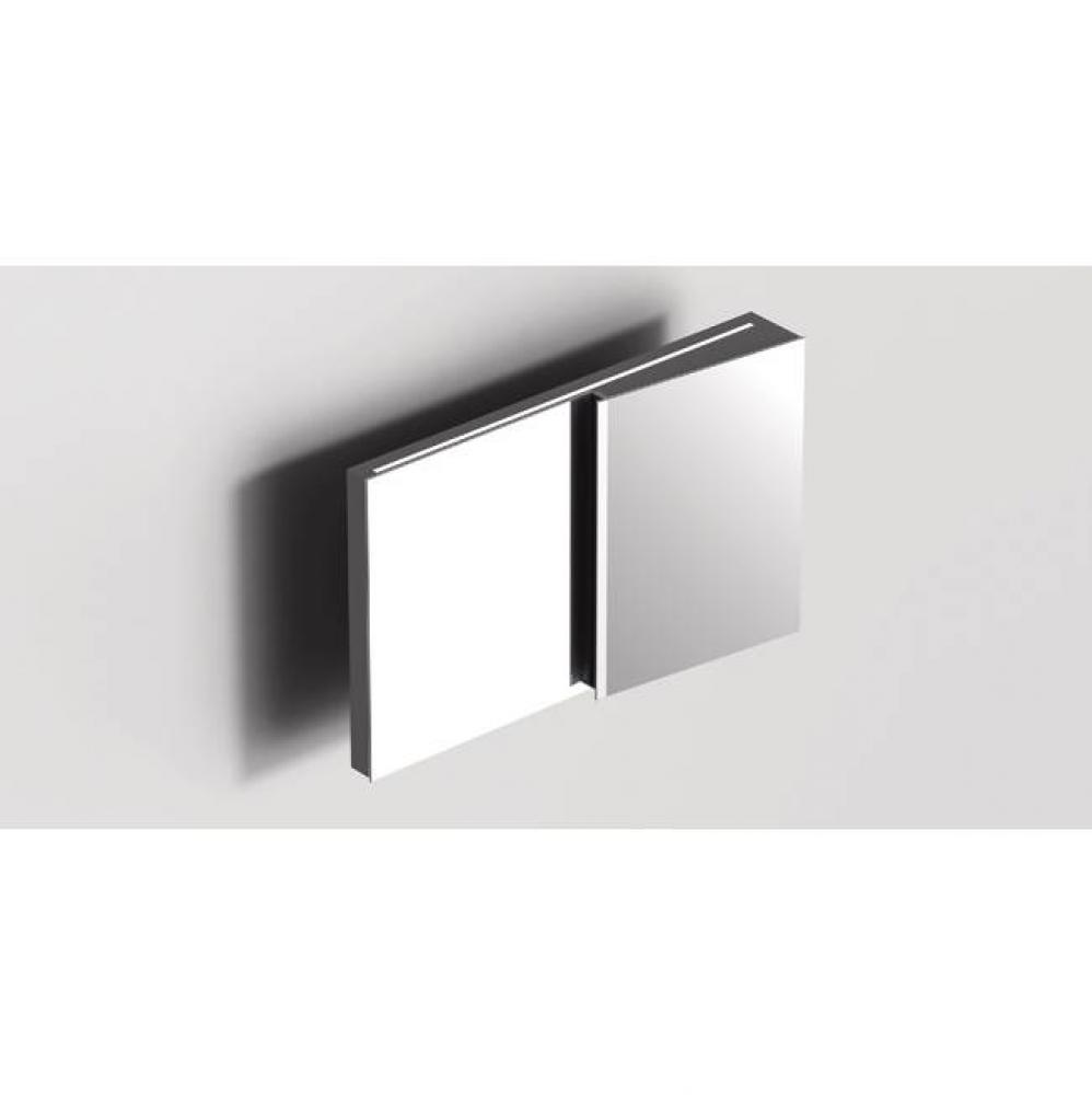 Mirror Cabinet Fractal 28X43''(70X110cm) Metal Platino