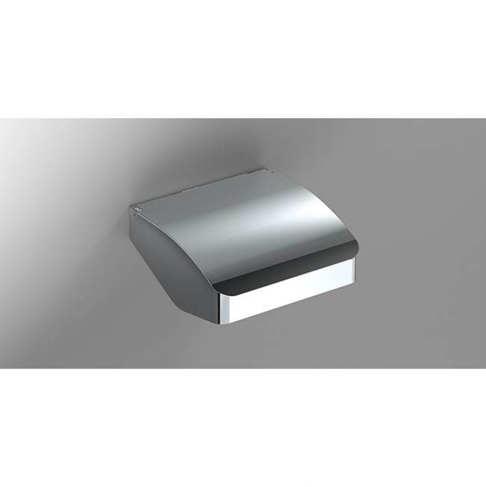 S-Cube Toilet Roll Holder With Cover - Chrome