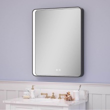 Sonia PEN 2434 1D P W BLK 1 HR - Rounded Corner Led Cab. Rec Mt, Pol, White Int. Brushed Black. 5 3/16'' Depth. Hinge Rig