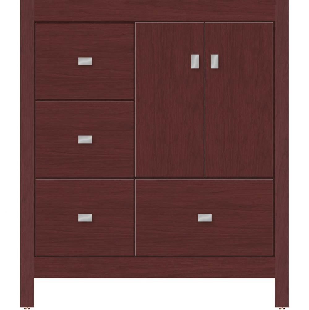 30 X 21 X 34.5 Alki Essence Vanity Slab Dk Cherry Lh