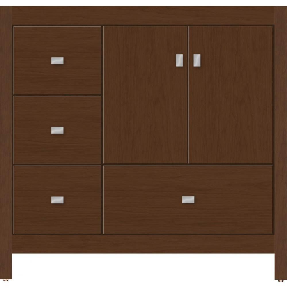 36 X 21 X 34.5 Alki Essence Vanity Slab Pecan Cherry Lh