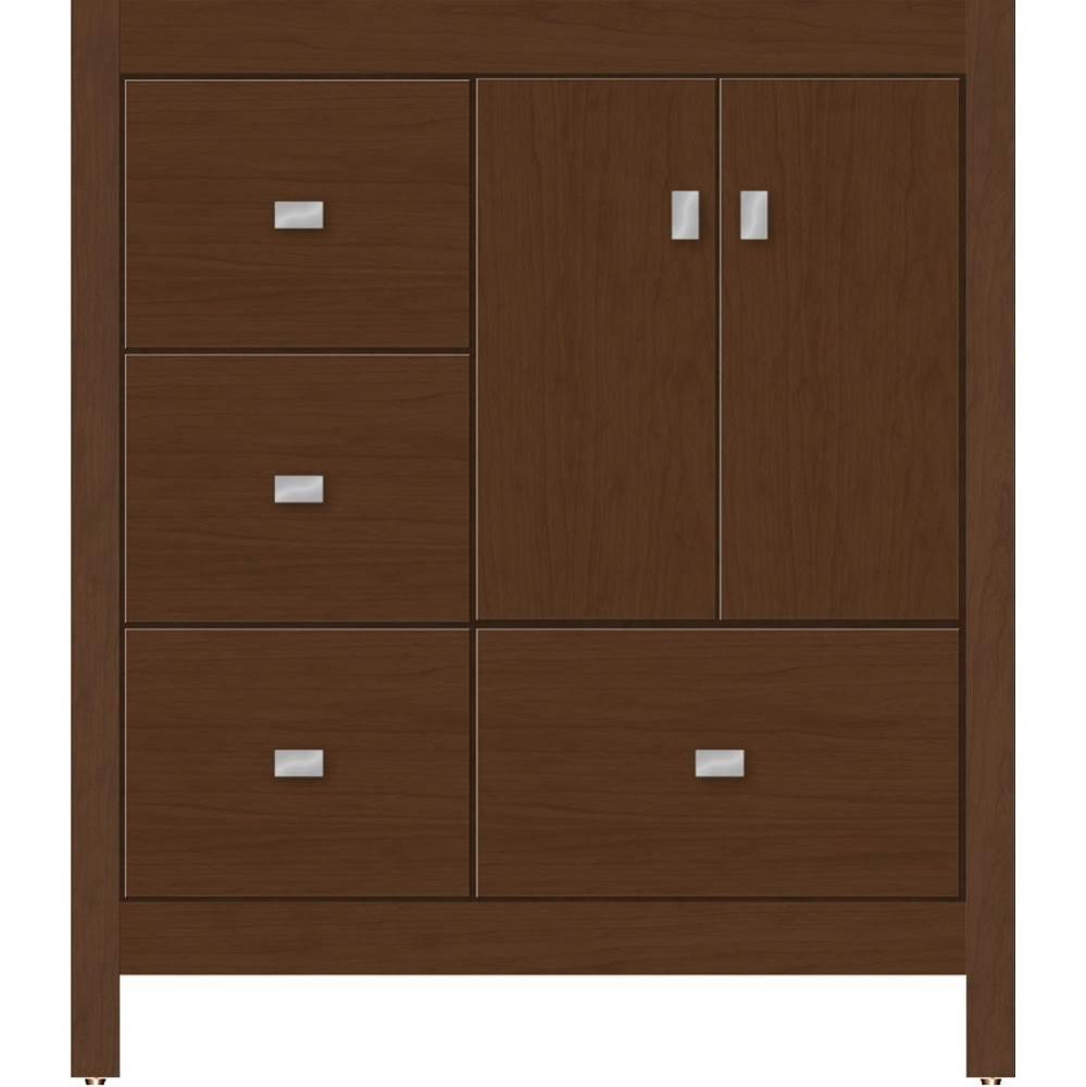 30 X 18.5 X 34.5 Alki Essence Vanity Slab Pecan Cherry Lh
