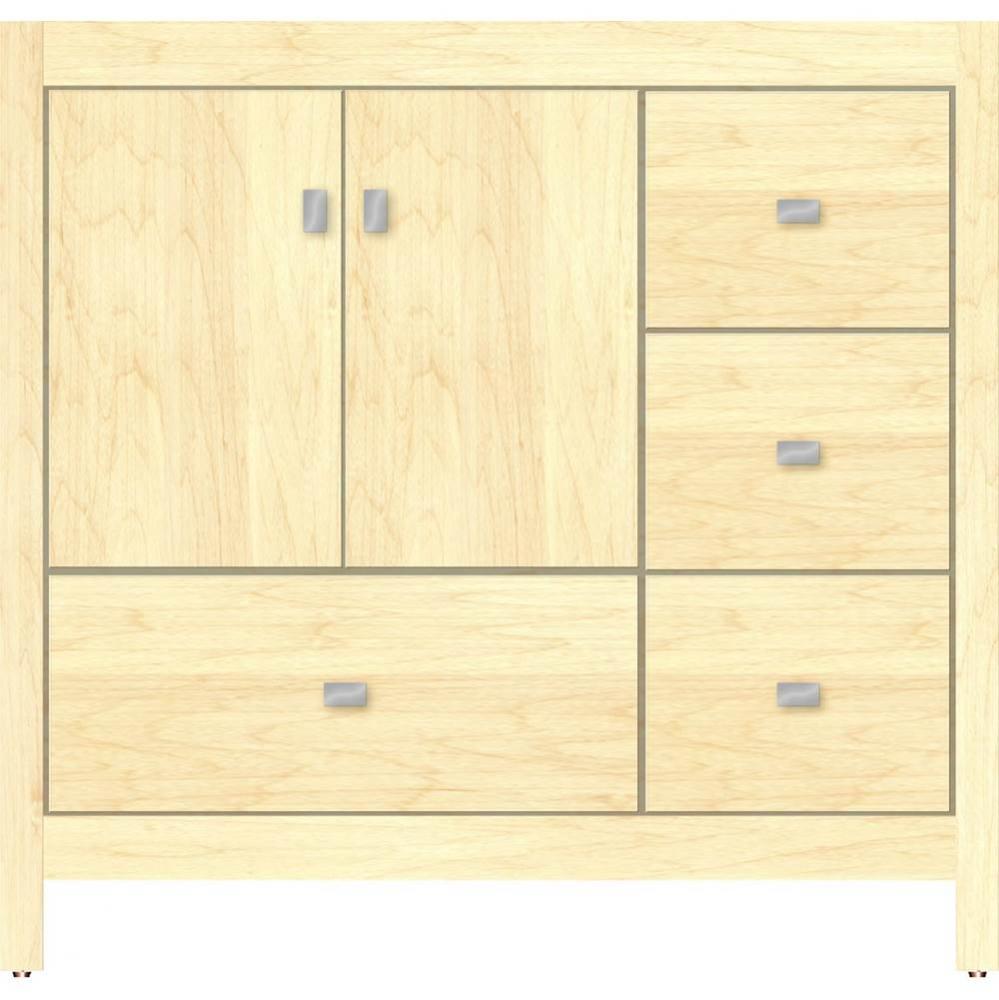 36 X 18.5 X 34.5 Alki Essence Vanity Slab Nat Maple Rh