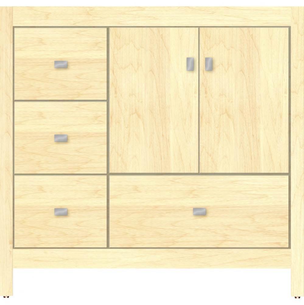36 X 21 X 34.5 Alki Essence Vanity Slab Nat Maple Lh