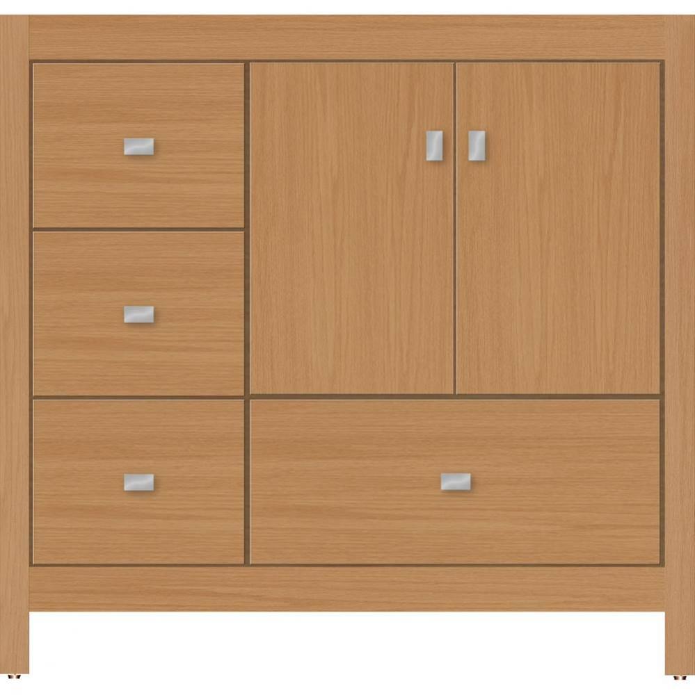 36 X 21 X 34.5 Alki Essence Vanity Slab Nat Oak Lh