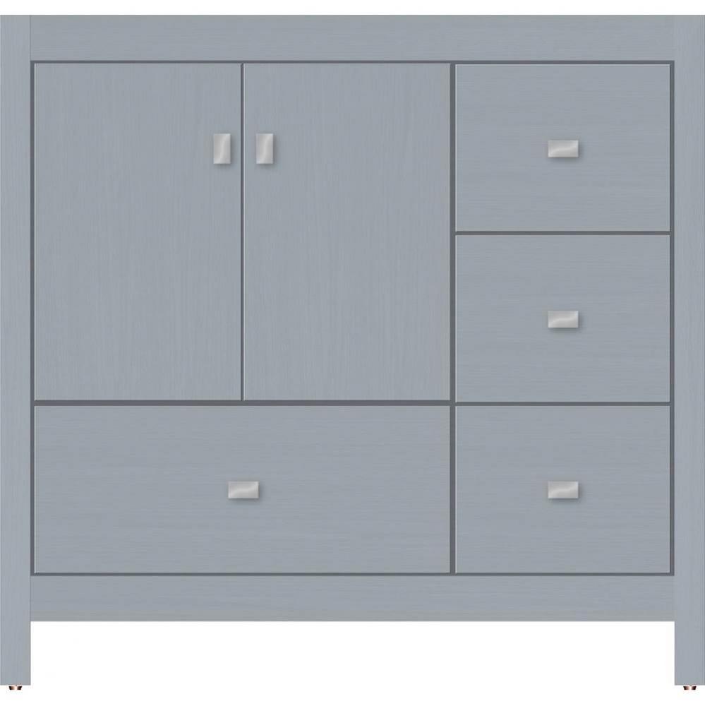 36 X 21 X 34.5 Alki Essence Vanity Slab Silver Oak Rh