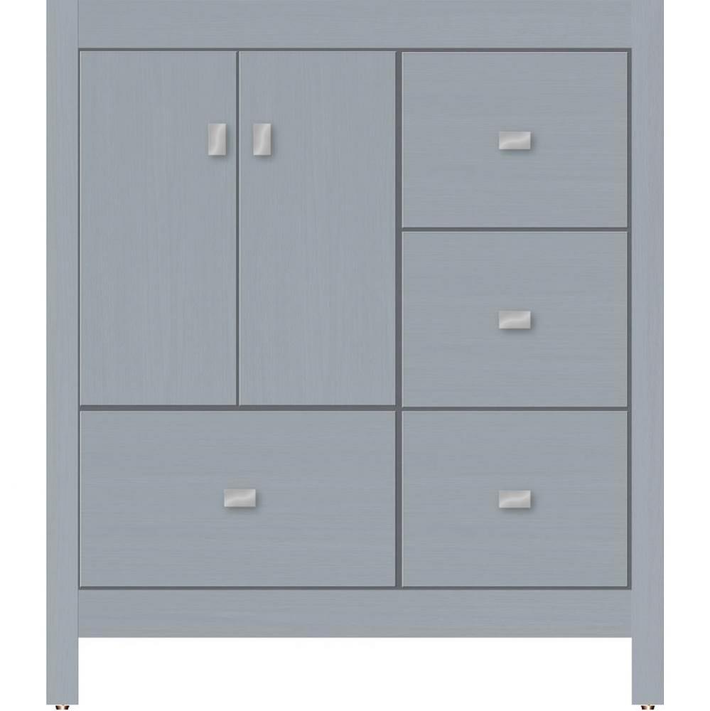 30 X 18.5 X 34.5 Alki Essence Vanity Slab Silver Oak Rh