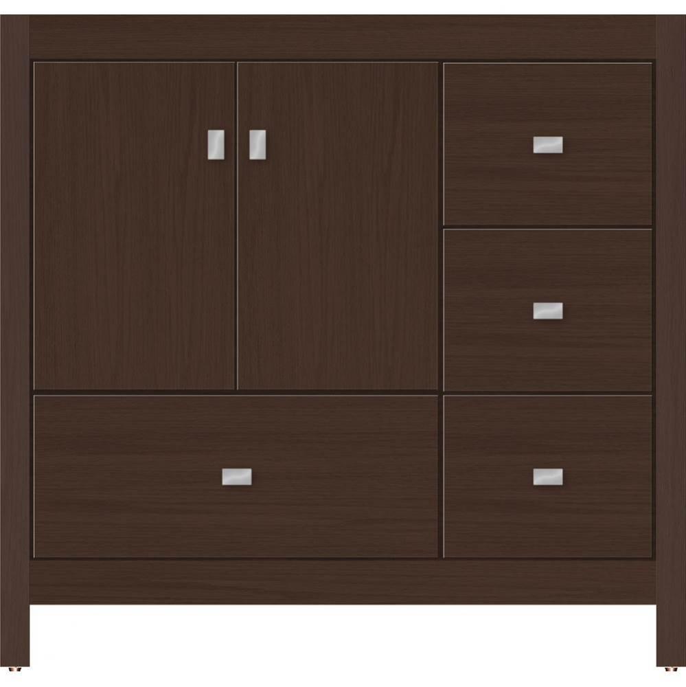 36 X 18.5 X 34.5 Alki Essence Vanity Slab Choc Oak Rh