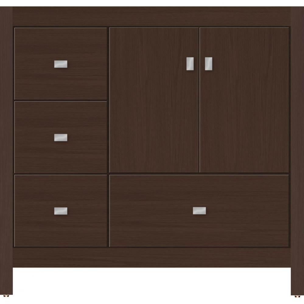 36 X 18.5 X 34.5 Alki Essence Vanity Slab Choc Oak Lh