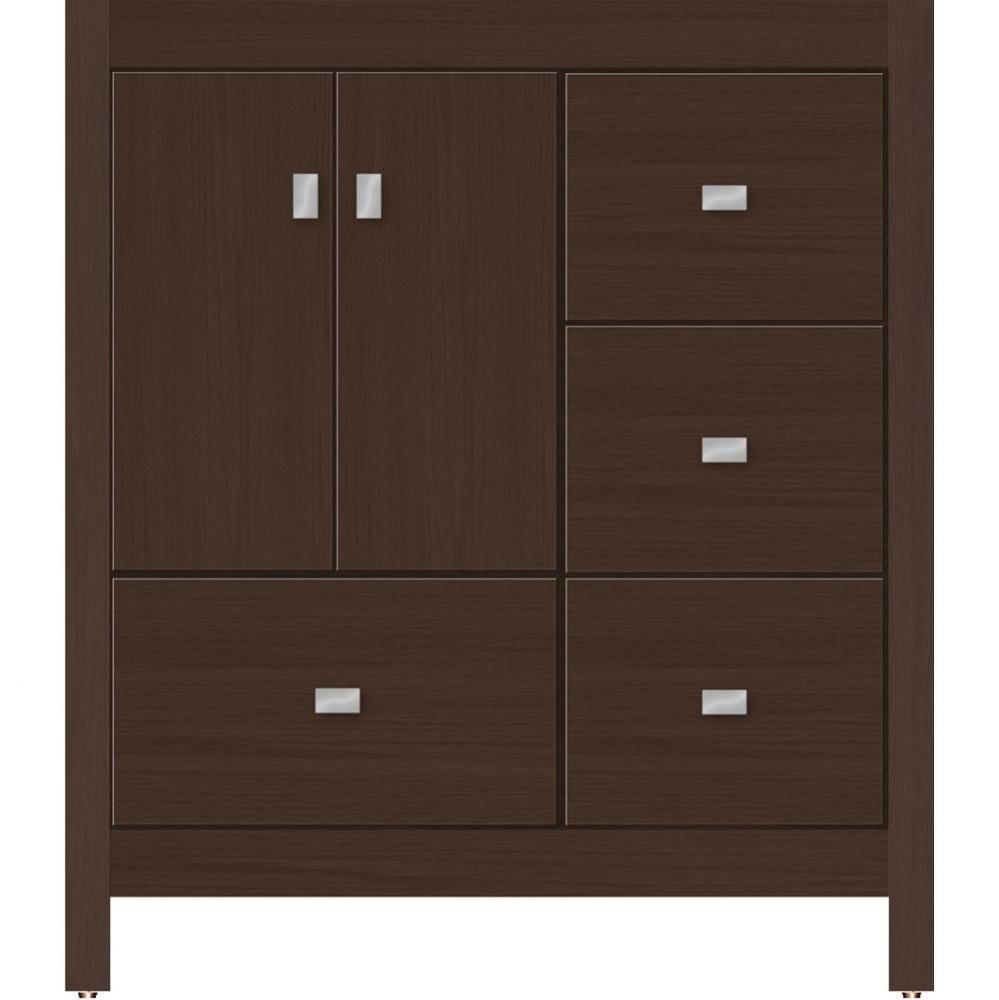 30 X 21 X 34.5 Alki Essence Vanity Slab Choc Oak Rh