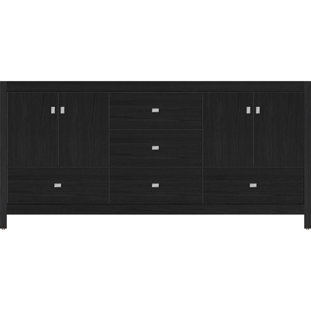 72 X 18.5 X 34.5 Alki Essence Vanity Slab Midnight Oak Db