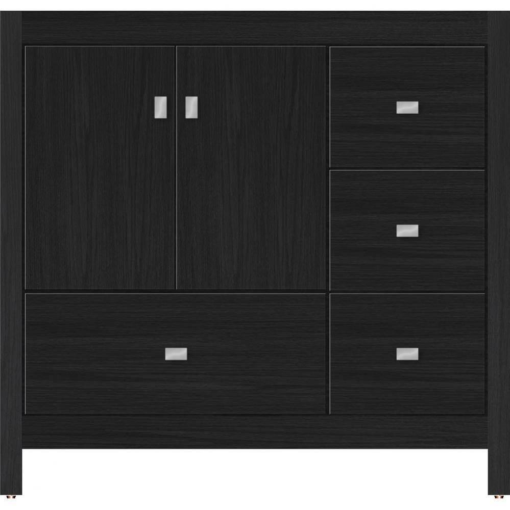 36 X 18.5 X 34.5 Alki Essence Vanity Slab Midnight Oak Rh