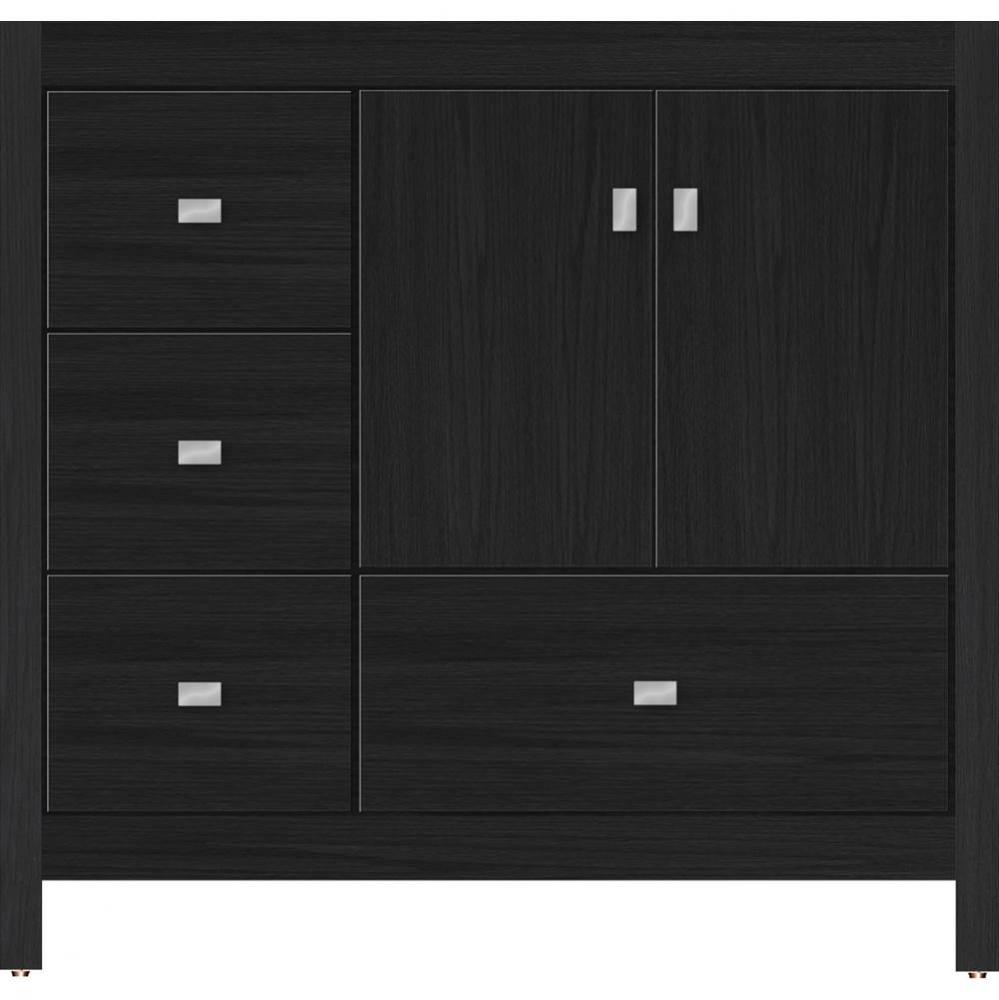36 X 18.5 X 34.5 Alki Essence Vanity Slab Midnight Oak Lh