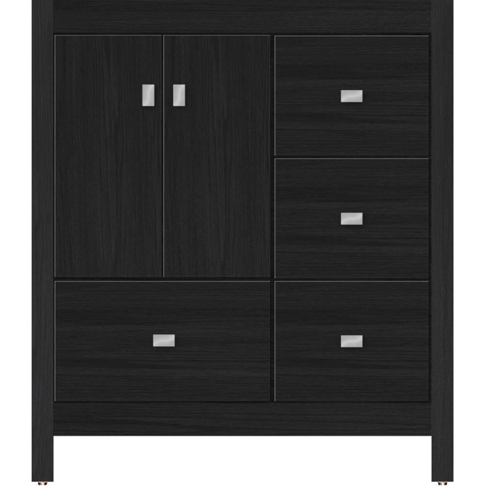 30 X 21 X 34.5 Alki Essence Vanity Slab Midnight Oak Rh