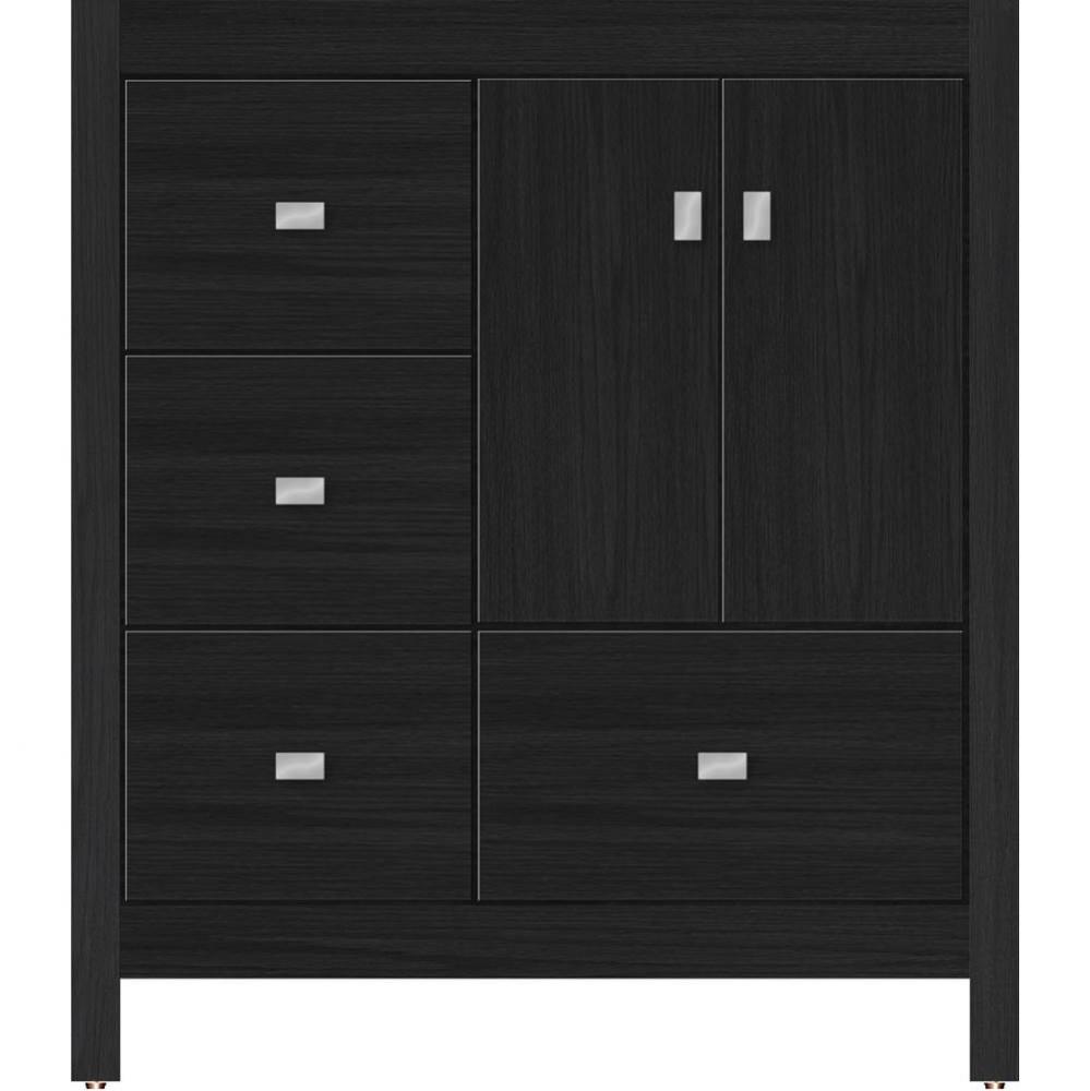 30 X 21 X 34.5 Alki Essence Vanity Slab Midnight Oak Lh