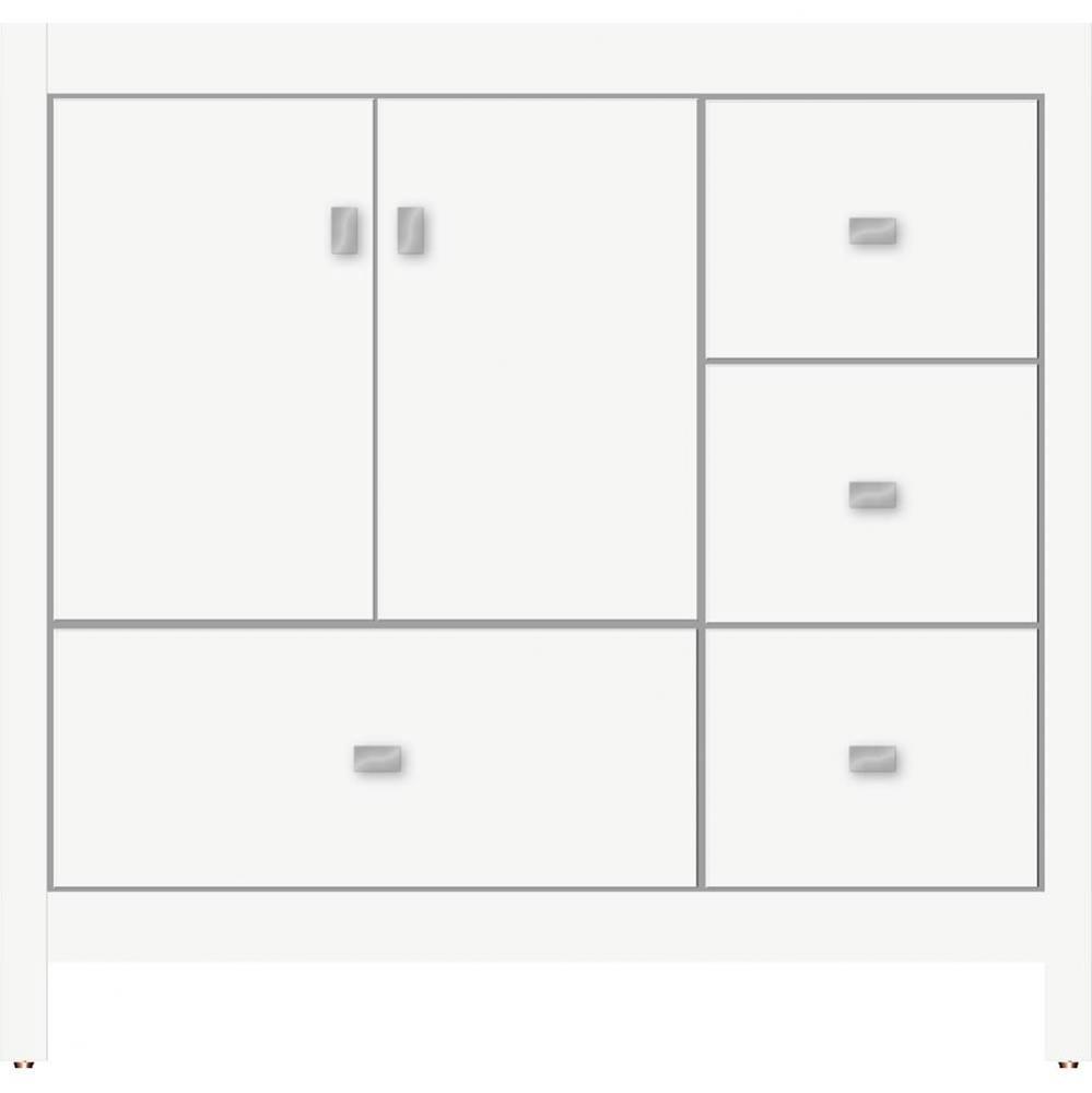 36 X 21 X 34.5 Alki Essence Vanity Slab Sat White Rh