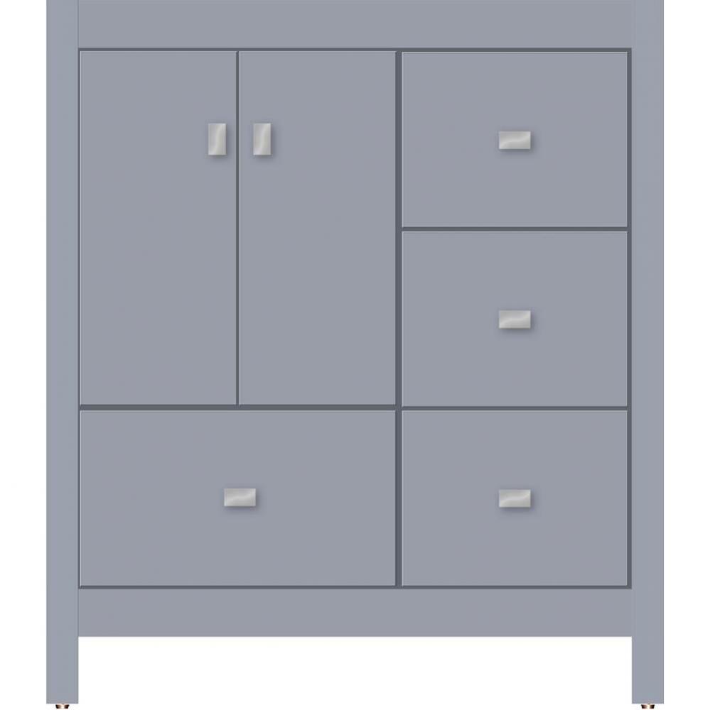 30 X 18.5 X 34.5 Alki Essence Vanity Slab Sat Silver Rh
