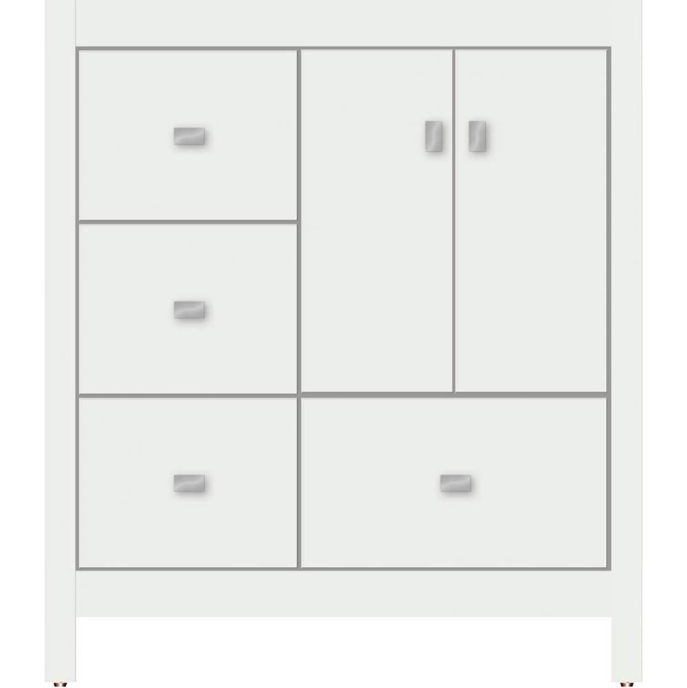 30 X 18.5 X 34.5 Alki Essence Vanity Slab Powder Grey Lh