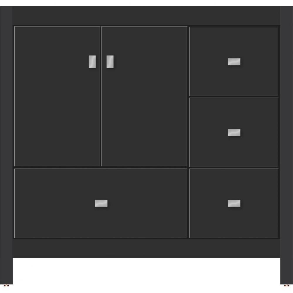 36 X 21 X 34.5 Alki Essence Vanity Slab Sat Black Rh