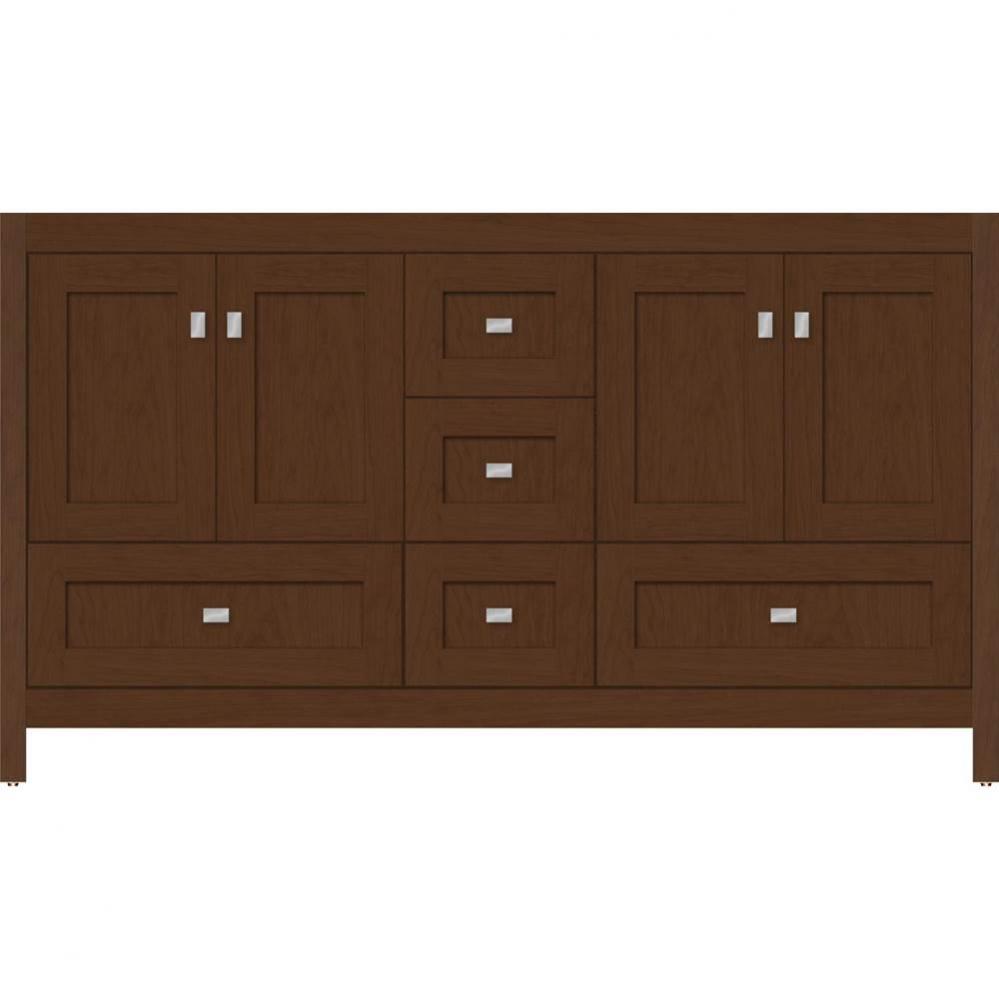 60 X 21 X 34.5 Alki Essence Vanity Shaker Pecan Cherry Db