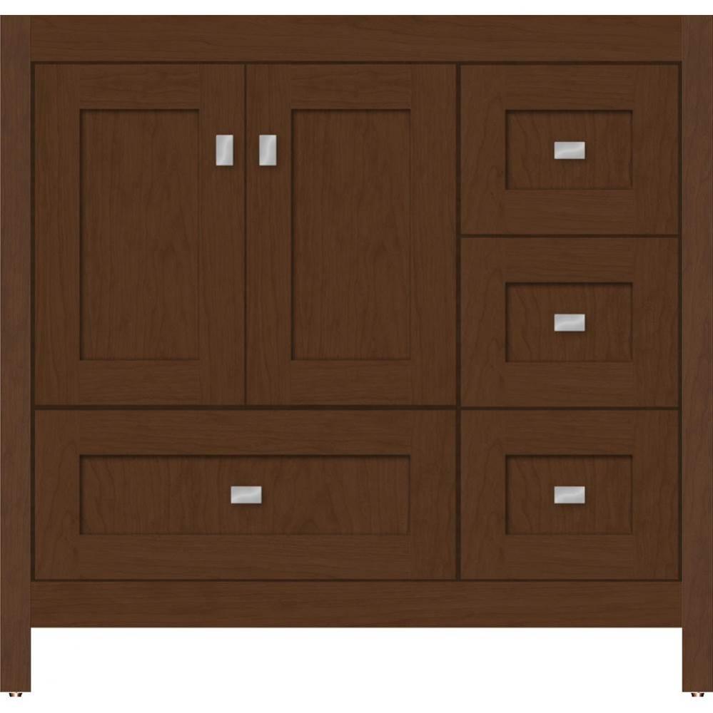 36 X 18.5 X 34.5 Alki Essence Vanity Shaker Pecan Cherry Rh