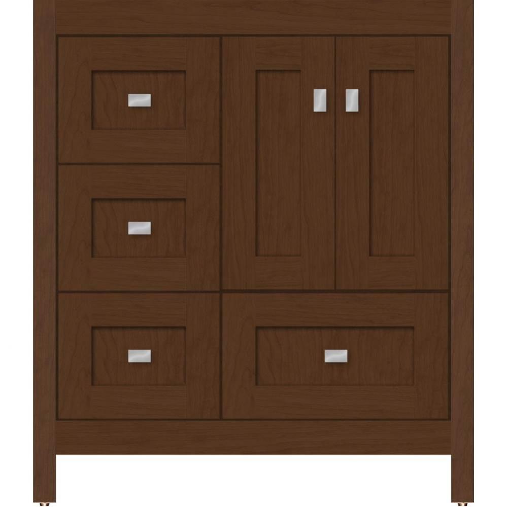 30 X 21 X 34.5 Alki Essence Vanity Shaker Pecan Cherry Lh