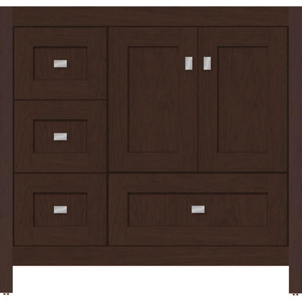 36 X 21 X 34.5 Alki Essence Vanity Shaker Choc Cherry Lh
