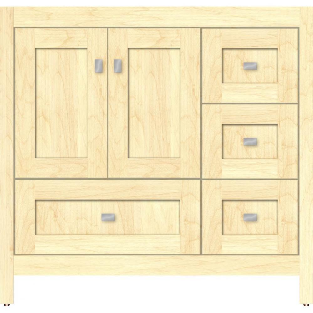 36 X 18.5 X 34.5 Alki Essence Vanity Shaker Nat Maple Rh