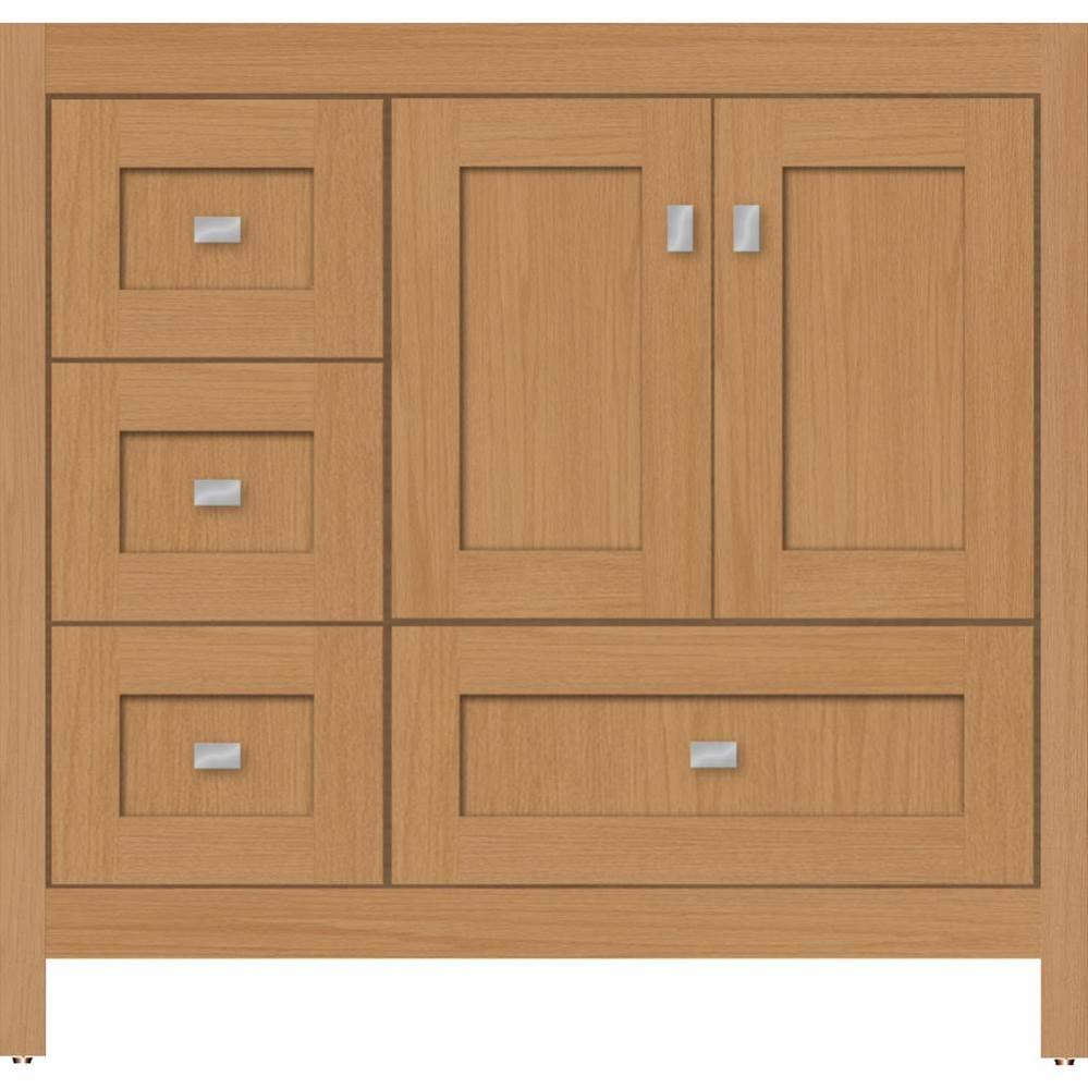 36 X 21 X 34.5 Alki Essence Vanity Shaker Nat Oak Lh
