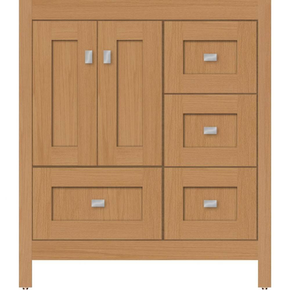 30 X 21 X 34.5 Alki Essence Vanity Shaker Nat Oak Rh