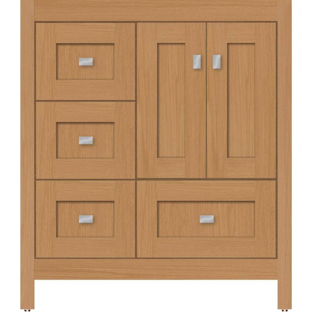 30 X 21 X 34.5 Alki Essence Vanity Shaker Nat Oak Lh