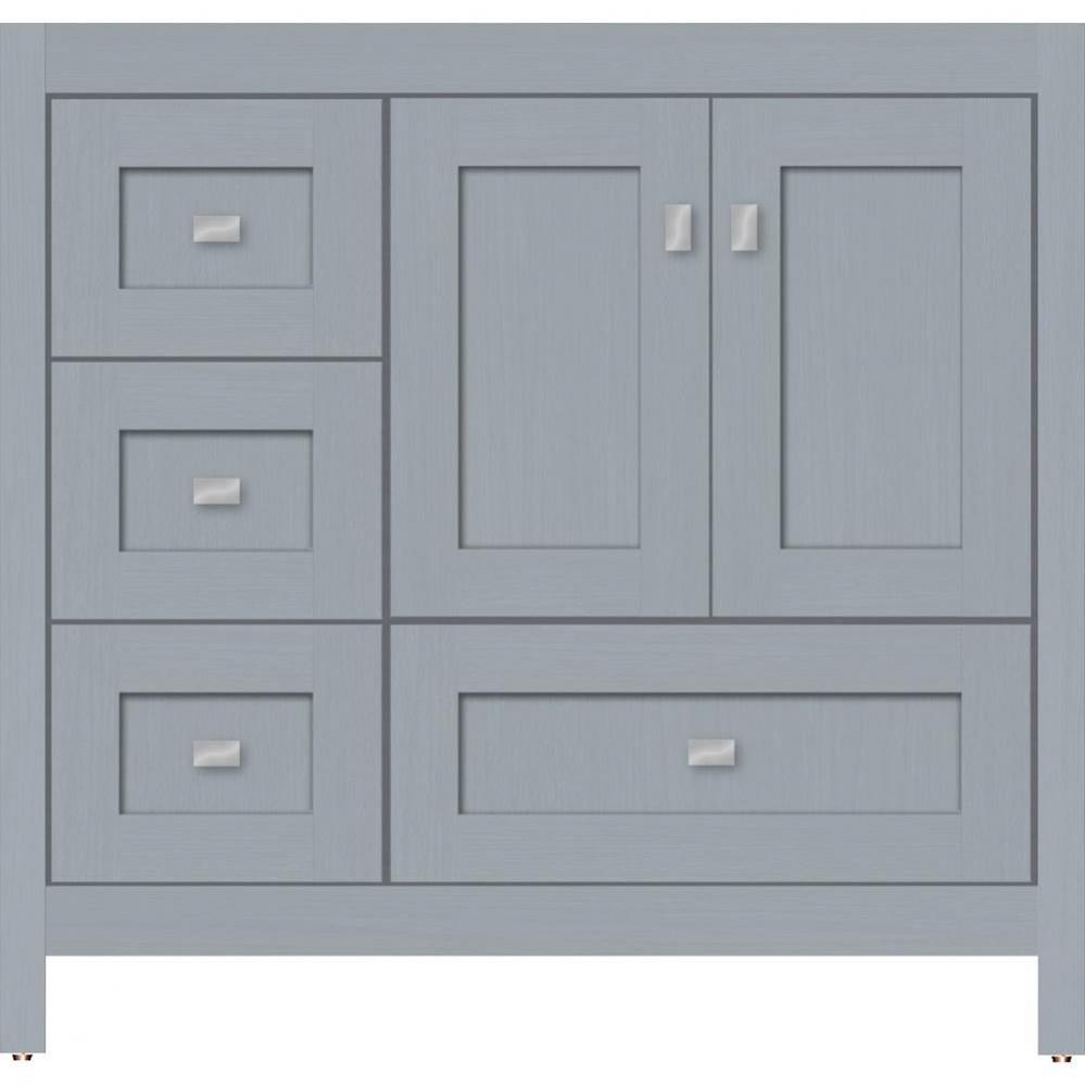 36 X 21 X 34.5 Alki Essence Vanity Shaker Silver Oak Lh