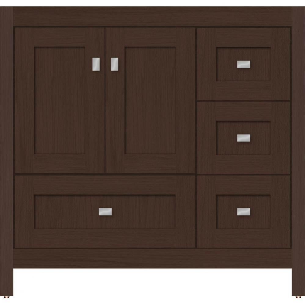 36 X 21 X 34.5 Alki Essence Vanity Shaker Choc Oak Rh