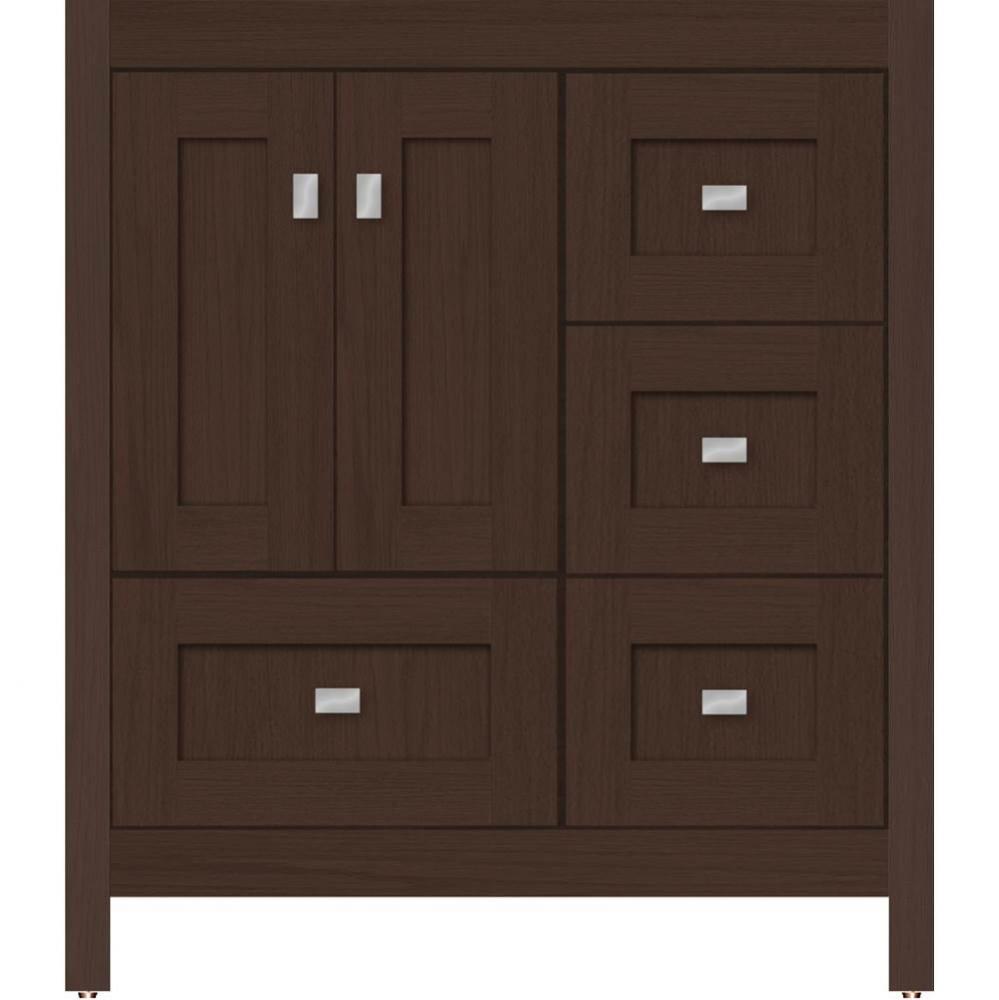 30 X 18.5 X 34.5 Alki Essence Vanity Shaker Choc Oak Rh