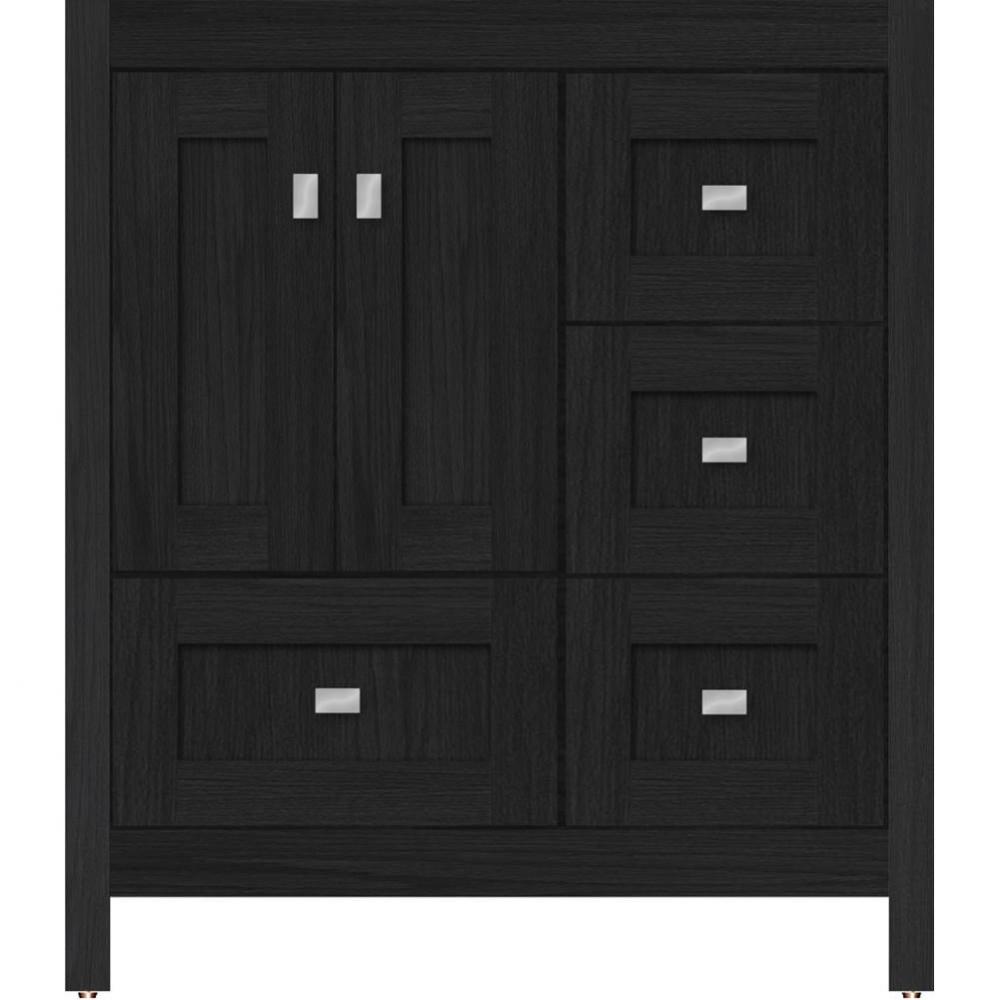30 X 21 X 34.5 Alki Essence Vanity Shaker Midnight Oak Rh