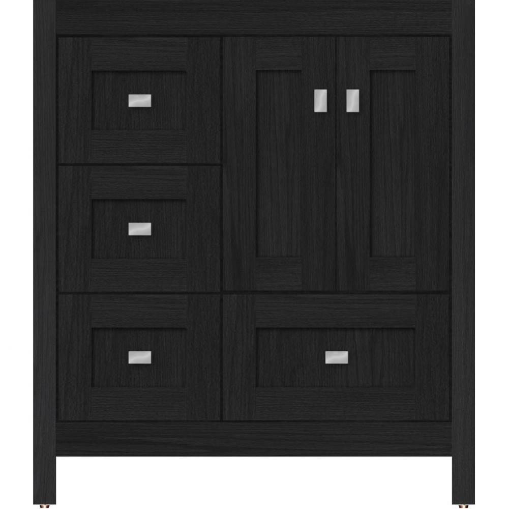 30 X 18.5 X 34.5 Alki Essence Vanity Shaker Midnight Oak Lh