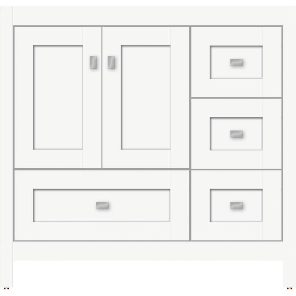 36 X 18.5 X 34.5 Alki Essence Vanity Shaker Sat White Rh
