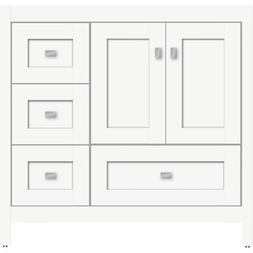 36 X 18.5 X 34.5 Alki Essence Vanity Shaker Sat White Lh