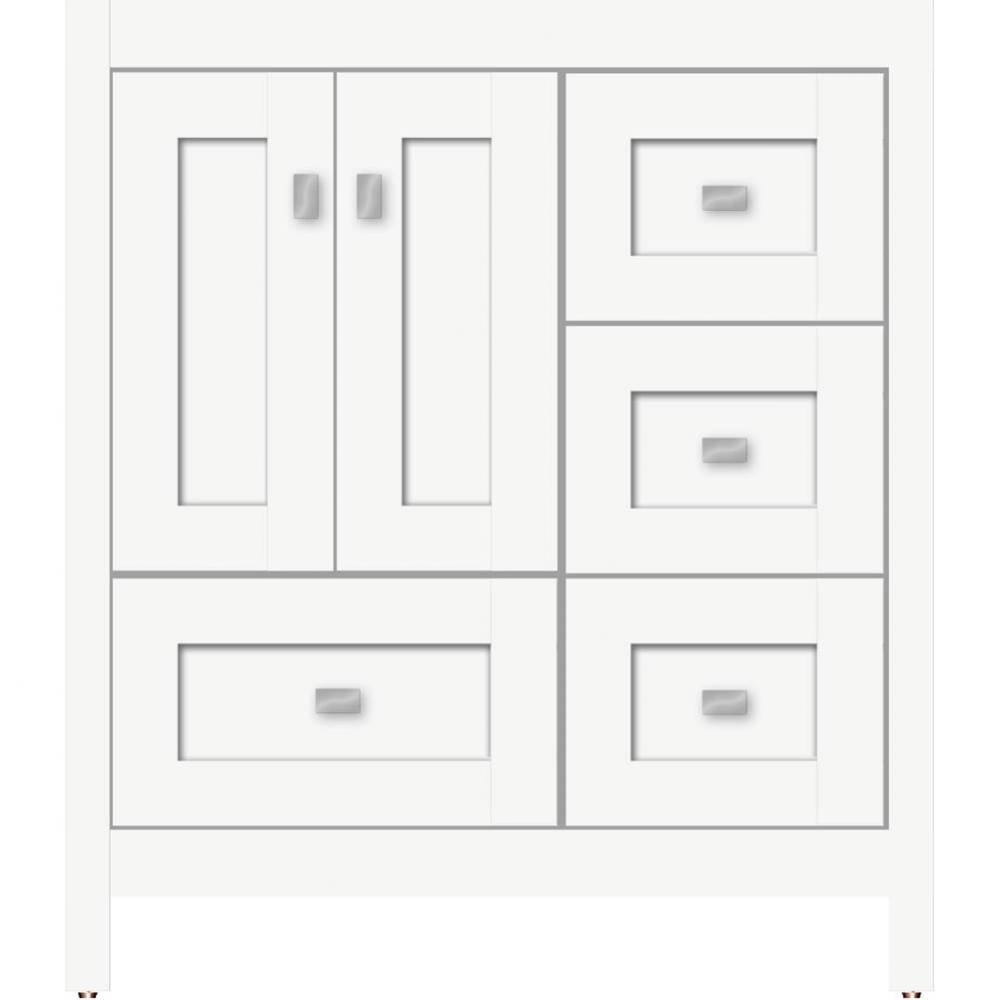 30 X 21 X 34.5 Alki Essence Vanity Shaker Sat White Rh