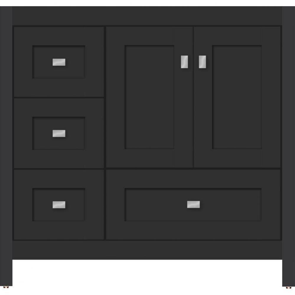 36 X 21 X 34.5 Alki Essence Vanity Shaker Sat Black Lh