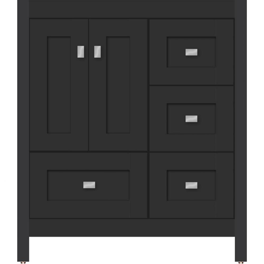 30 X 21 X 34.5 Alki Essence Vanity Shaker Sat Black Rh