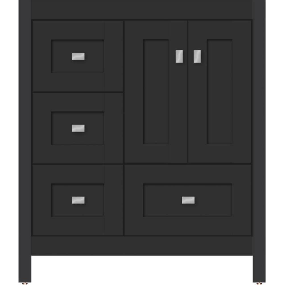 30 X 18.5 X 34.5 Alki Essence Vanity Shaker Sat Black Lh