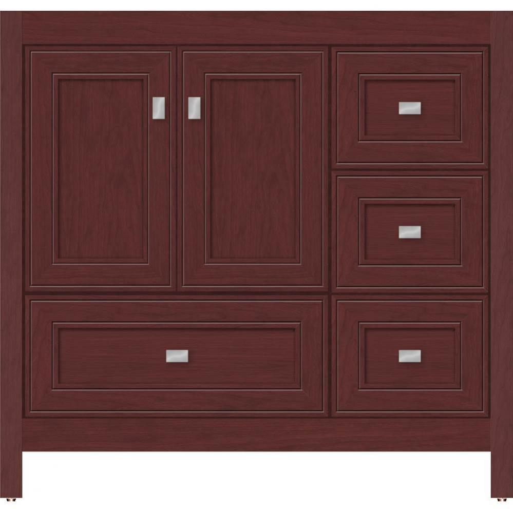 36 X 18.5 X 34.5 Alki Essence Vanity Deco Miter Dk Cherry Rh