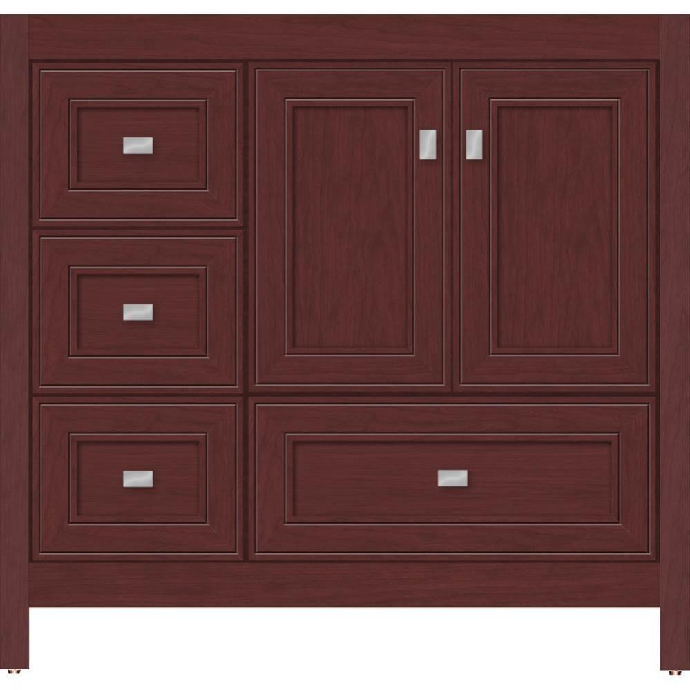 36 X 21 X 34.5 Alki Essence Vanity Deco Miter Dk Cherry Lh