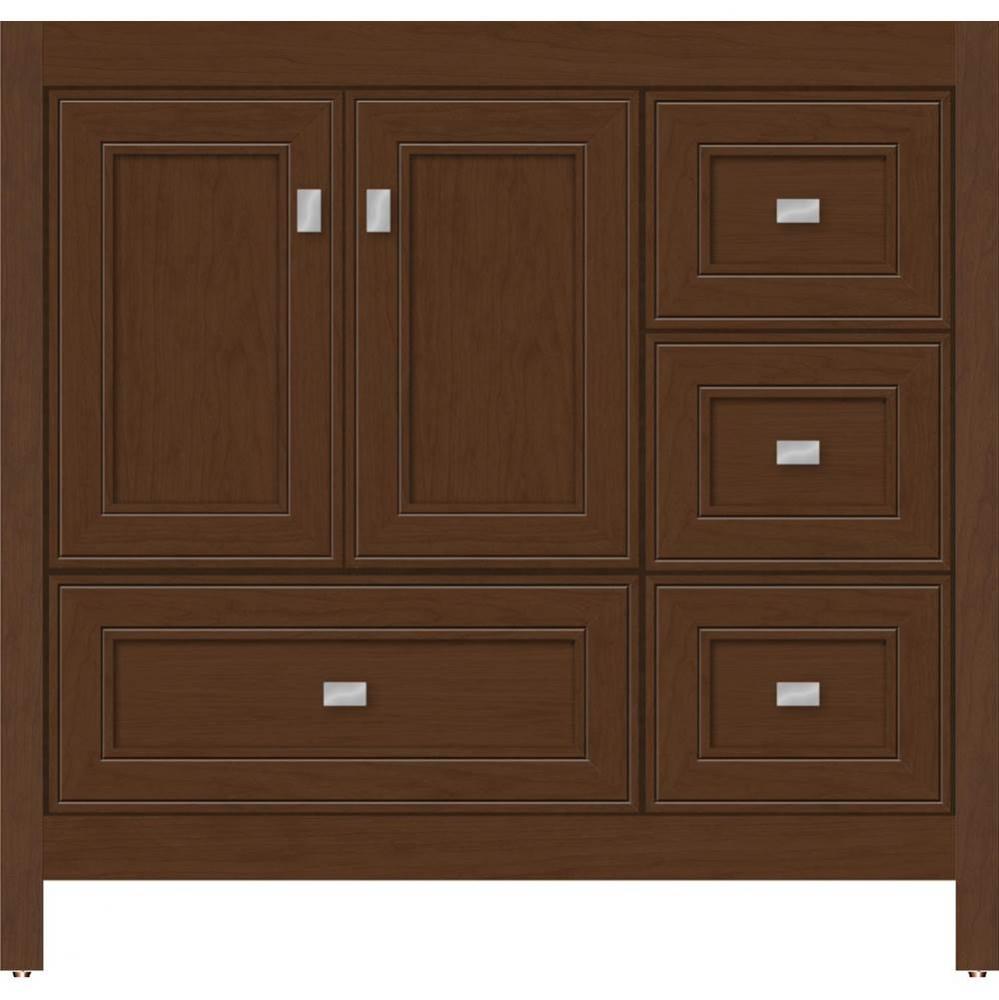 36 X 21 X 34.5 Alki Essence Vanity Deco Miter Pecan Cherry Rh