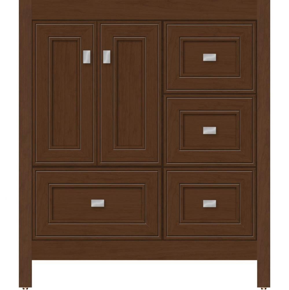 30 X 21 X 34.5 Alki Essence Vanity Deco Miter Pecan Cherry Rh
