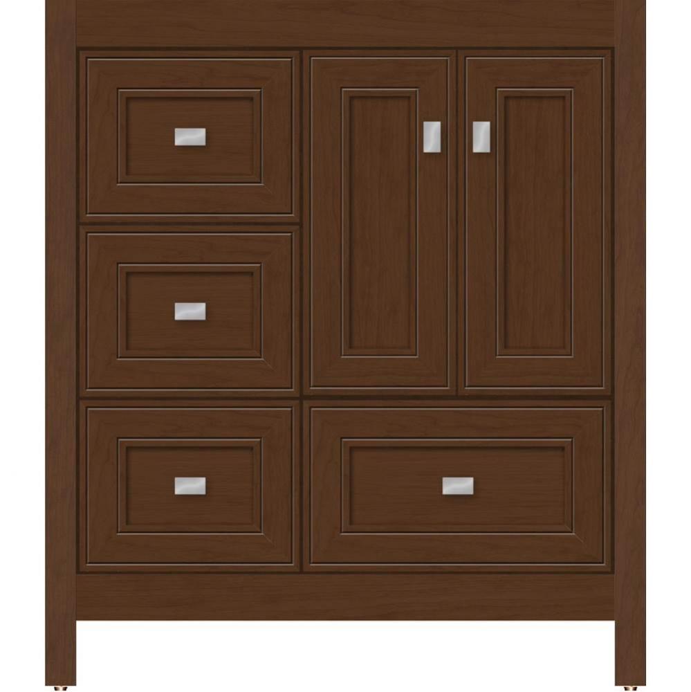 30 X 21 X 34.5 Alki Essence Vanity Deco Miter Pecan Cherry Lh