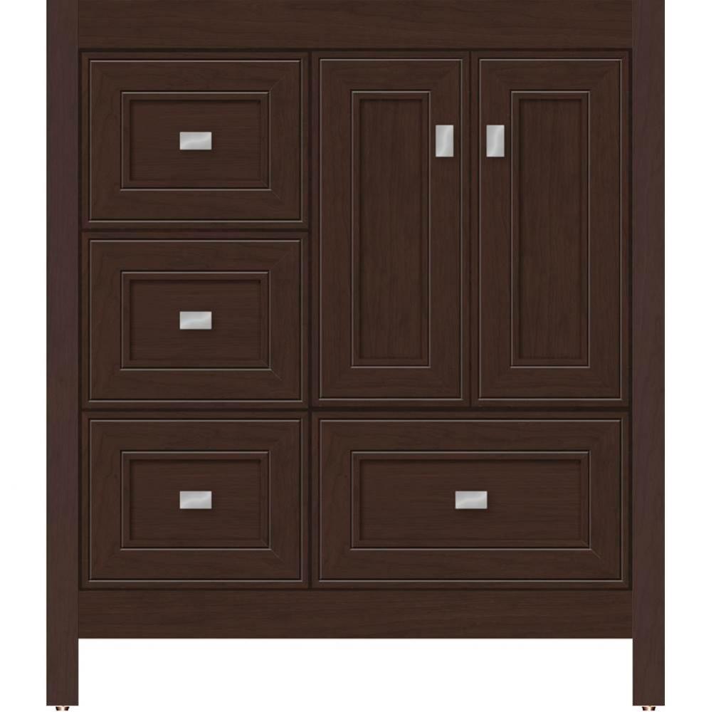 30 X 21 X 34.5 Alki Essence Vanity Deco Miter Choc Cherry Lh